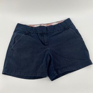 J.Crew Womens Navy Blue Chino Shorts City Fit Low Rise Size 2‎ Cotton